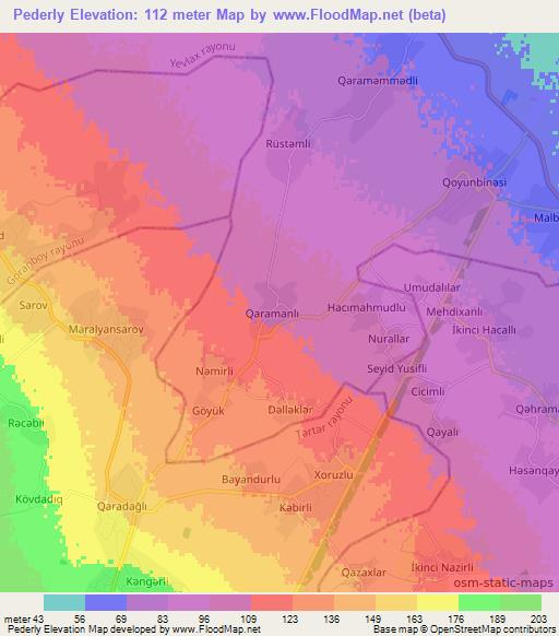 Pederly,Azerbaijan Elevation Map