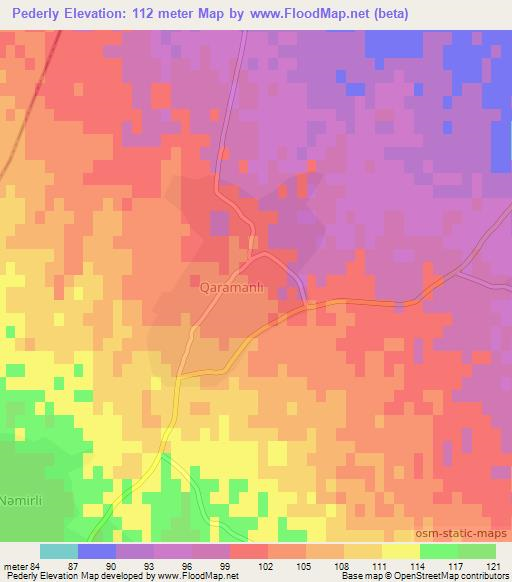 Pederly,Azerbaijan Elevation Map