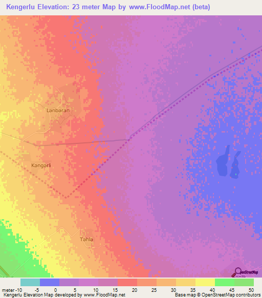 Kengerlu,Azerbaijan Elevation Map