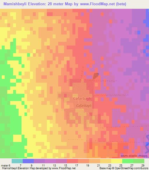 Mamishbeyli,Azerbaijan Elevation Map