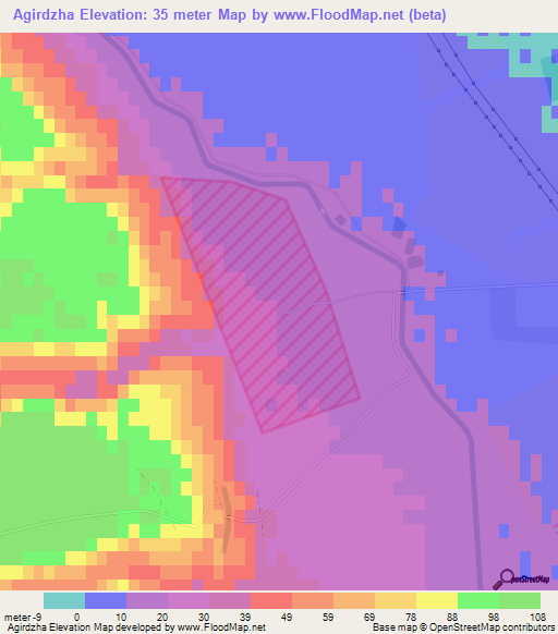 Agirdzha,Azerbaijan Elevation Map