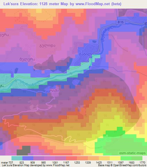 Lek'sura,Georgia Elevation Map