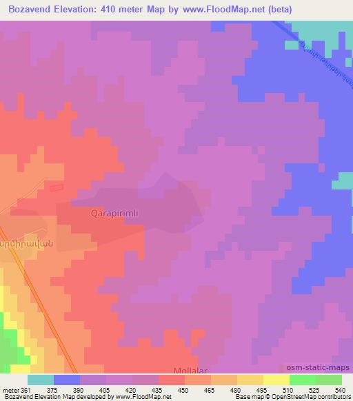 Bozavend,Azerbaijan Elevation Map