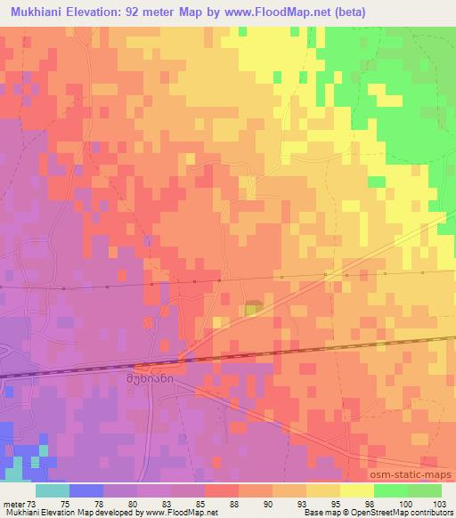 Mukhiani,Georgia Elevation Map