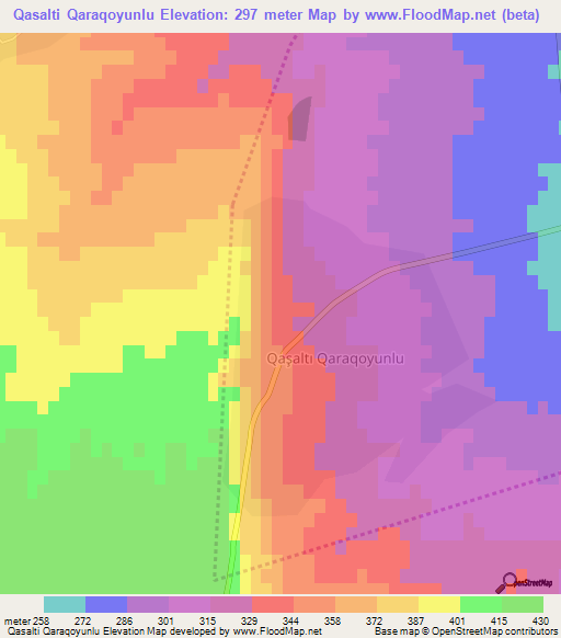 Qasalti Qaraqoyunlu,Azerbaijan Elevation Map