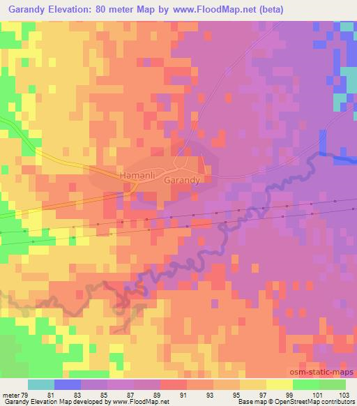 Garandy,Azerbaijan Elevation Map