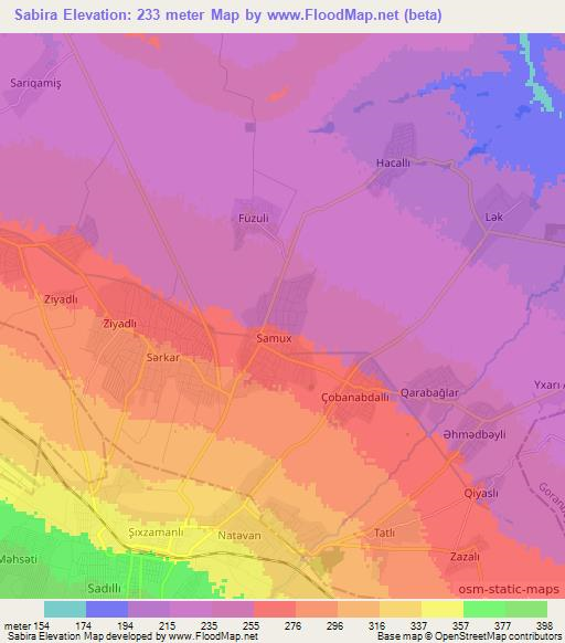 Sabira,Azerbaijan Elevation Map