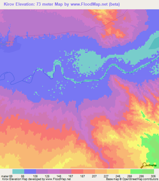 Kirov,Azerbaijan Elevation Map