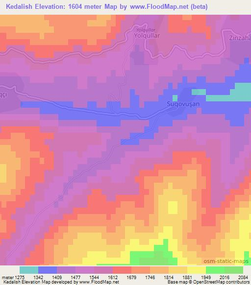 Kedalish,Azerbaijan Elevation Map