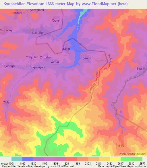 Kyupachilar,Azerbaijan Elevation Map