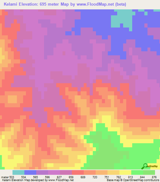 Kelami,Azerbaijan Elevation Map