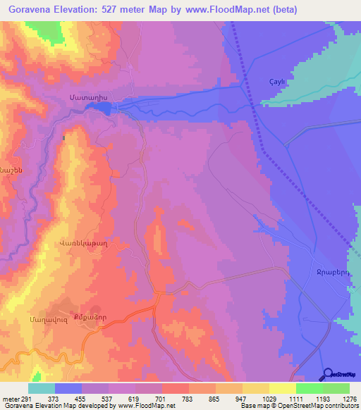 Goravena,Azerbaijan Elevation Map