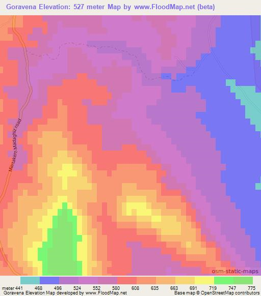 Goravena,Azerbaijan Elevation Map