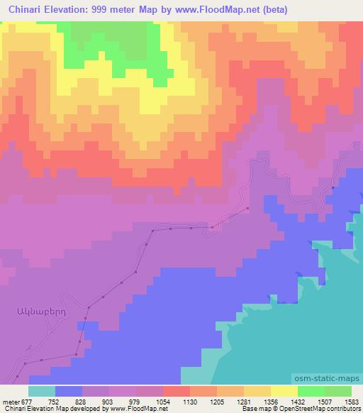 Chinari,Azerbaijan Elevation Map