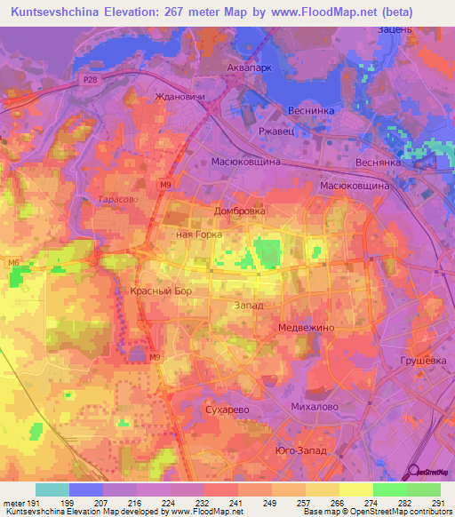 Kuntsevshchina,Belarus Elevation Map