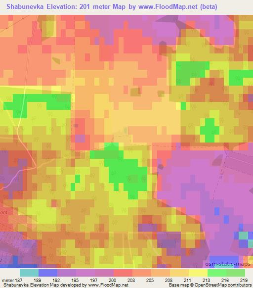 Shabunevka,Belarus Elevation Map