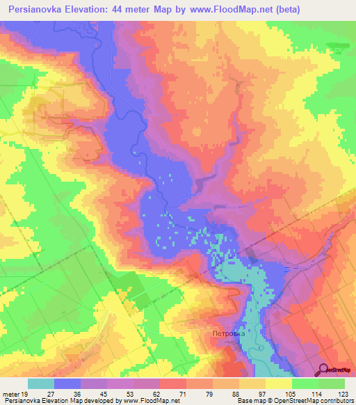Persianovka,Russia Elevation Map