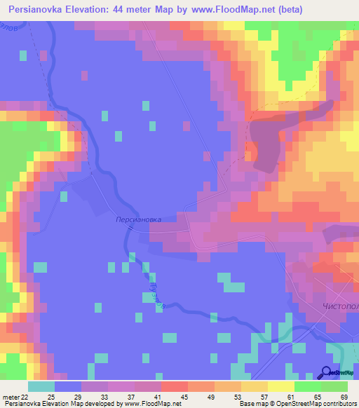 Persianovka,Russia Elevation Map