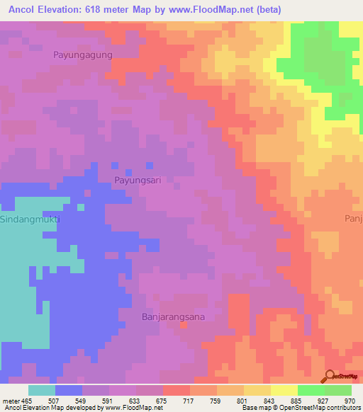 Ancol,Indonesia Elevation Map
