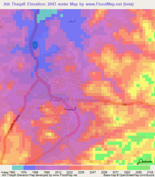 Ath Thaqafi,Yemen Elevation Map