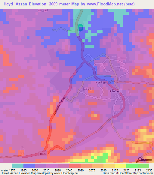 Hayd `Azzan,Yemen Elevation Map