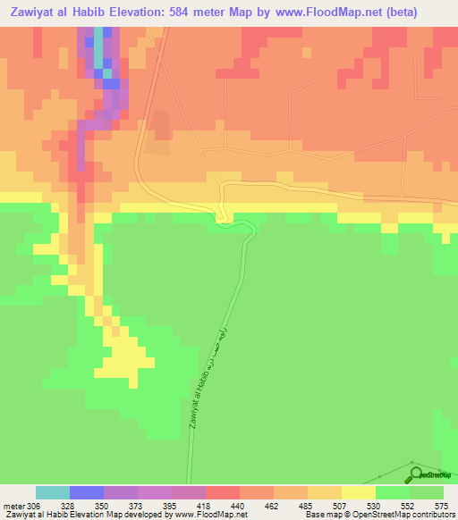 Zawiyat al Habib,Libya Elevation Map