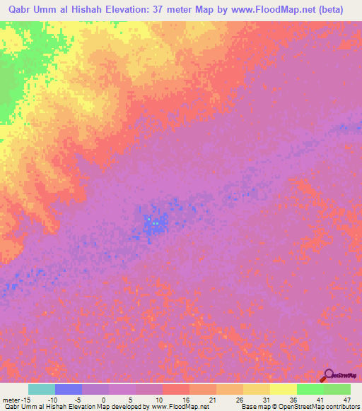 Qabr Umm al Hishah,Libya Elevation Map