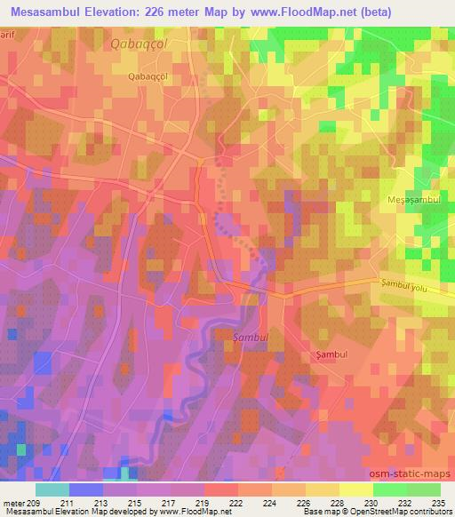 Mesasambul,Azerbaijan Elevation Map