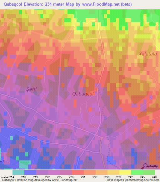 Qabaqcol,Azerbaijan Elevation Map