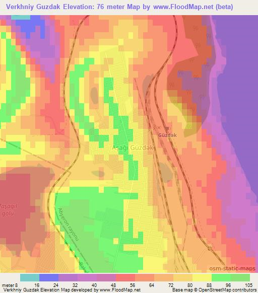 Verkhniy Guzdak,Azerbaijan Elevation Map