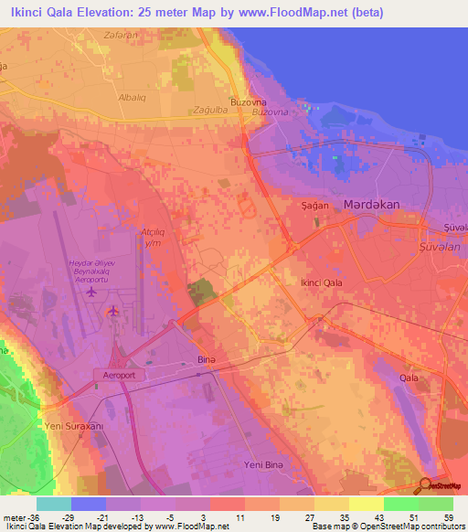 Ikinci Qala,Azerbaijan Elevation Map
