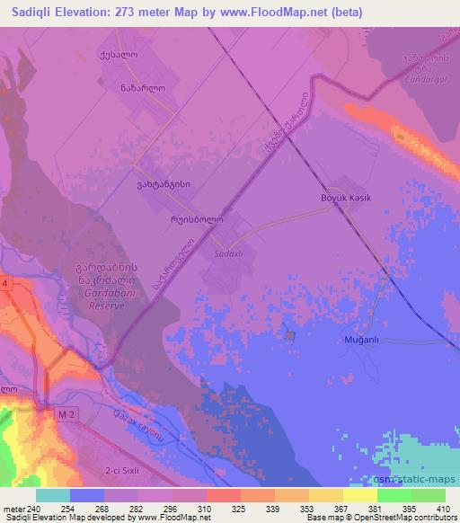 Sadiqli,Azerbaijan Elevation Map