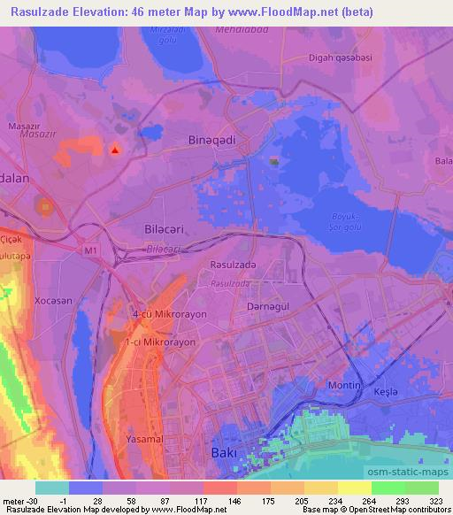 Rasulzade,Azerbaijan Elevation Map