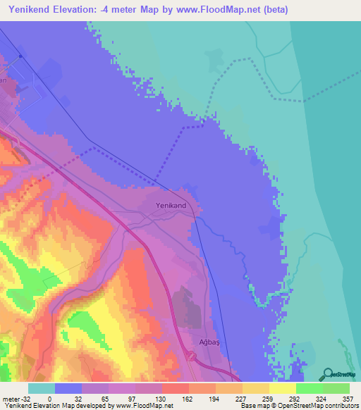 Yenikend,Azerbaijan Elevation Map
