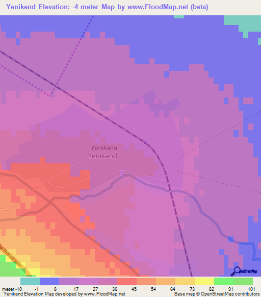 Yenikend,Azerbaijan Elevation Map