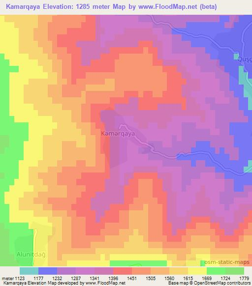 Kamarqaya,Azerbaijan Elevation Map