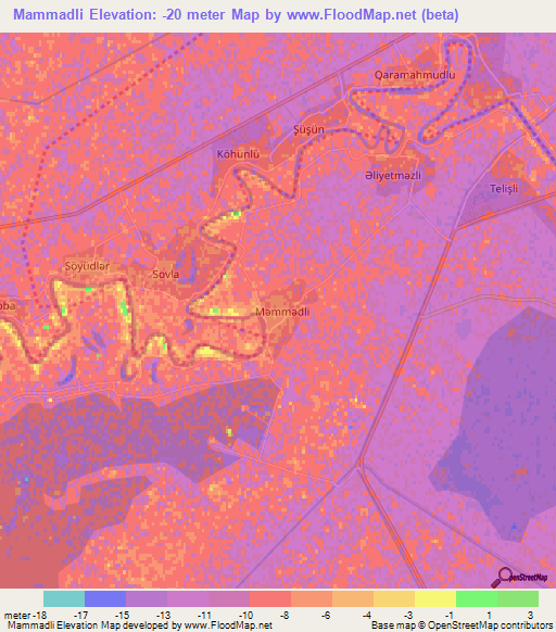 Mammadli,Azerbaijan Elevation Map