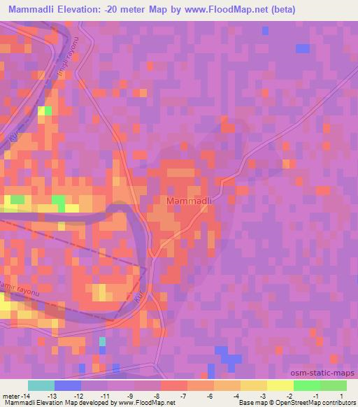 Mammadli,Azerbaijan Elevation Map