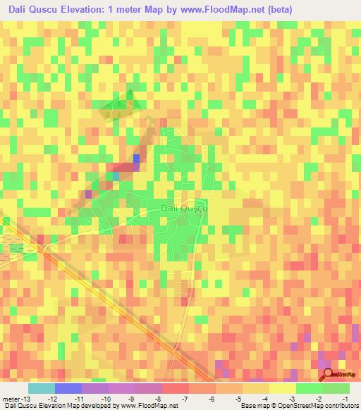 Dali Quscu,Azerbaijan Elevation Map