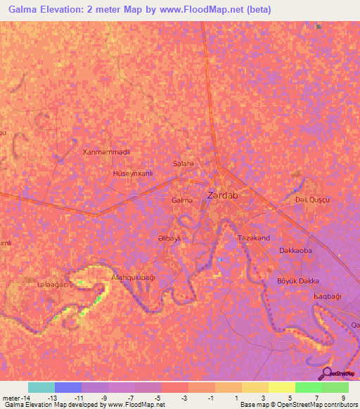 Galma,Azerbaijan Elevation Map