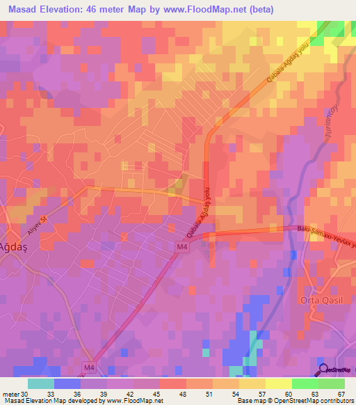 Masad,Azerbaijan Elevation Map