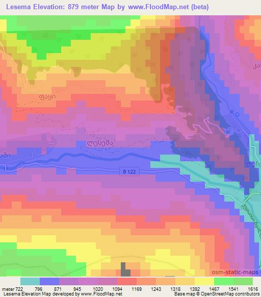Lesema,Georgia Elevation Map