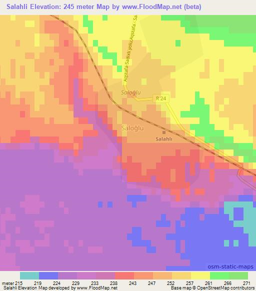 Salahli,Azerbaijan Elevation Map