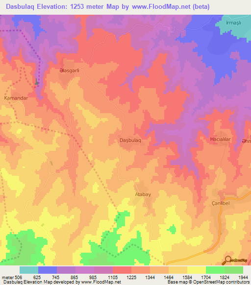 Dasbulaq,Azerbaijan Elevation Map