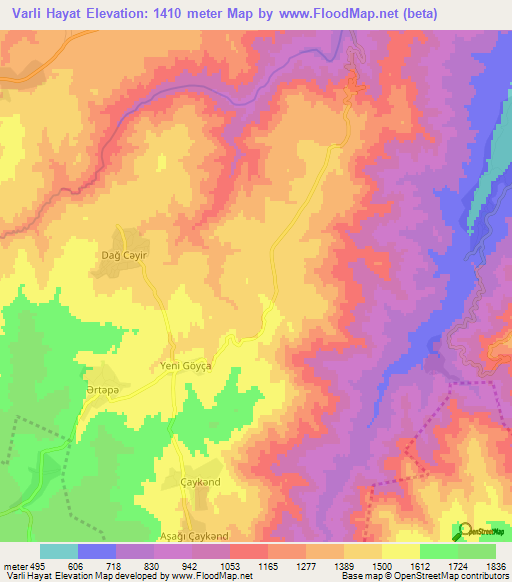 Varli Hayat,Azerbaijan Elevation Map