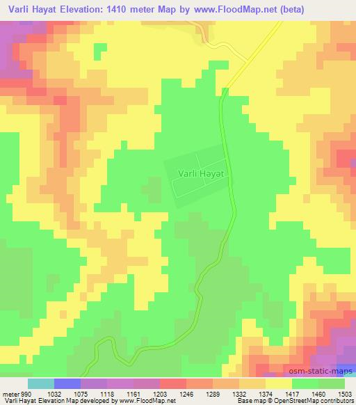 Varli Hayat,Azerbaijan Elevation Map