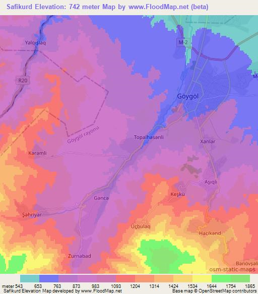 Safikurd,Azerbaijan Elevation Map