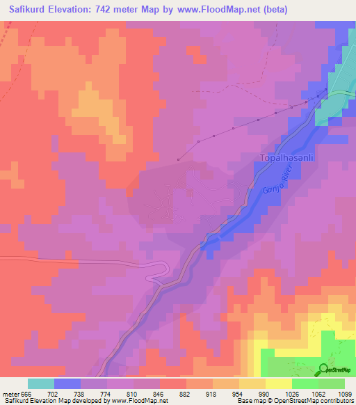 Safikurd,Azerbaijan Elevation Map