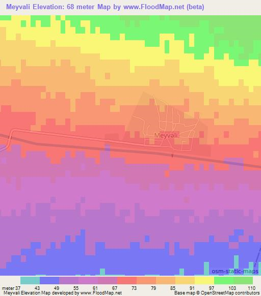 Meyvali,Azerbaijan Elevation Map