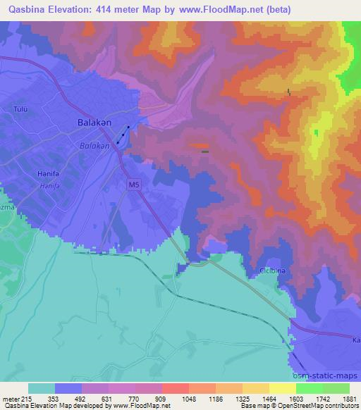 Qasbina,Azerbaijan Elevation Map